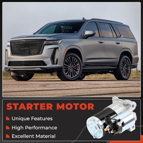 محرك بدء التشغيل متوافق مع Chevy Silverado 1500 2014-2016، متوافق مع GMC Sierra 1500 Yukon Savana، متوافق مع Cadillac Escalade 2015-2020، V6 V8 4.3 5.3L 6.2L استبدال 10910N 12655055 in Kuwait