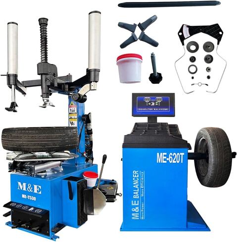 KATOOL ME-T530Z Double Assist Arm Tire Changer ME-B620 Wheel Balancer Rim Clamp Combo(530Z & 620T) in Kuwait