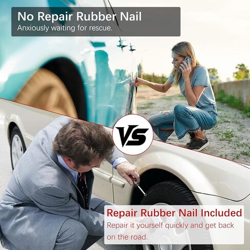 مجموعة براغي إصلاح الإطارات 50 قطعة من JAMIEWIN، سدادات إطارات ذاتية الغلق من نوع المسمار مجموعة أظافر مطاطية، براغي في سدادات الإطارات شديدة التحمل للسيارة، الجرار، الدراجة النارية، الشاحنة، إصلاح ثقب إطارات سيارات الدفع الرباعي in Kuwait