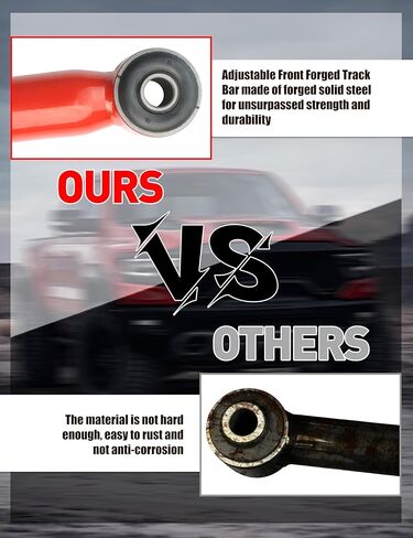 أذرع تحكم أمامية علوية وسفلية قابلة للتعديل مقاس 1-6 بوصة باللون الأحمر لـ 1994-2001 دودج رام 1500 4WD و1994-2009 دودج رام 2500/3500 4WD (الجيل الثاني إلى الثالث) in Kuwait