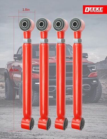 أذرع تحكم أمامية علوية وسفلية قابلة للتعديل مقاس 1-6 بوصة باللون الأحمر لـ 1994-2001 دودج رام 1500 4WD و1994-2009 دودج رام 2500/3500 4WD (الجيل الثاني إلى الثالث) in Kuwait