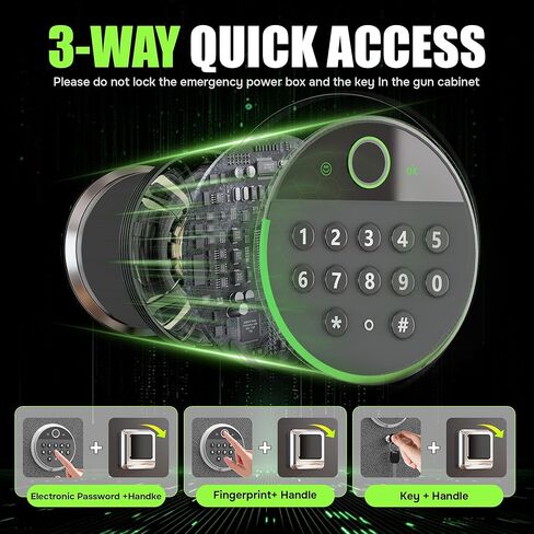 8-12 Fingerprint Gun safes, Rifle Safe, Use Immediately Gun Safes for Home Rifle and Pistols, Long Gun Safe for Rifle Shotgun for Home,Quick Access Rifle Safes, Adjustable Shelves in Kuwait