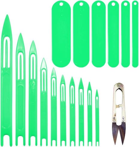 SUPERFINDINGS Fishing Netting Needle Repair Kits Including 1pc Sharp Steel Scissors 9 Sizes Plastic Fishing Net Shuttle and 6 Sizes Plastic Mending Fishing Net Tools in Saudi Arabia