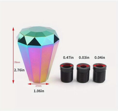 مقبض ناقل الحركة اليدوي JDM Diamond Brunt | أكريليك متعدد الألوان بلمسة نهائية معدنية | يصلح للسيارات الأمريكية | ملحق داخلي للسيارة متين وأنيق، غطاء ناقل حركة لطيف للسيارة in Kuwait