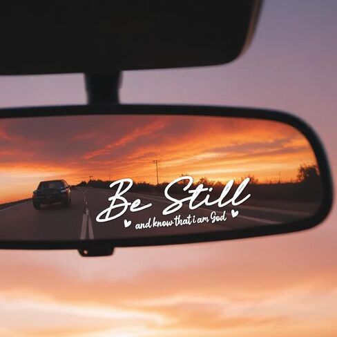 10PCS Be Still and Know That I am God Rearview Mirror Sticker, Rearview Mirror Decal Funny Christian Bible Verse Sticker Car Stickers for Women Side Mirrors Stickers Car Accessories 4In in Saudi Arabia