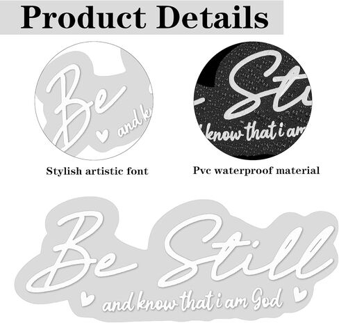 10PCS Be Still and Know That I am God Rearview Mirror Sticker, Rearview Mirror Decal Funny Christian Bible Verse Sticker Car Stickers for Women Side Mirrors Stickers Car Accessories 4In in Saudi Arabia