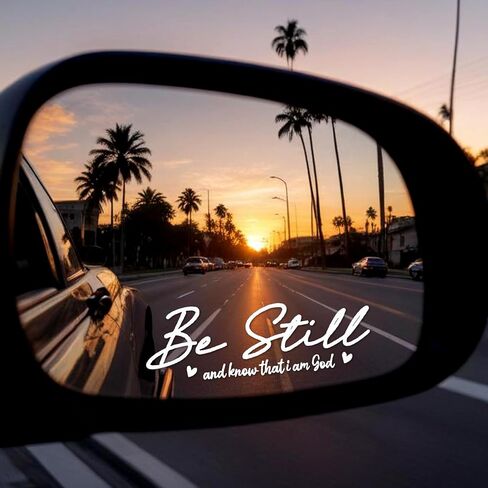 10PCS Be Still and Know That I am God Rearview Mirror Sticker, Rearview Mirror Decal Funny Christian Bible Verse Sticker Car Stickers for Women Side Mirrors Stickers Car Accessories 4In in Saudi Arabia