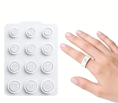 مجموعة مقاسات الخواتم المتوافقة مع Oura Ring 4 - أداة قياس الإصبع الاحترافية للخواتم الذكية، مقاسات 4-15 in Kuwait