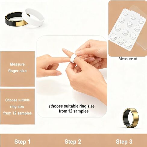 مجموعة مقاسات الخواتم المتوافقة مع Oura Ring 4 - أداة قياس الإصبع الاحترافية للخواتم الذكية، مقاسات 4-15 in Kuwait