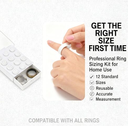 مجموعة مقاسات الخواتم المتوافقة مع Oura Ring 4 - أداة قياس الإصبع الاحترافية للخواتم الذكية، مقاسات 4-15 in Kuwait