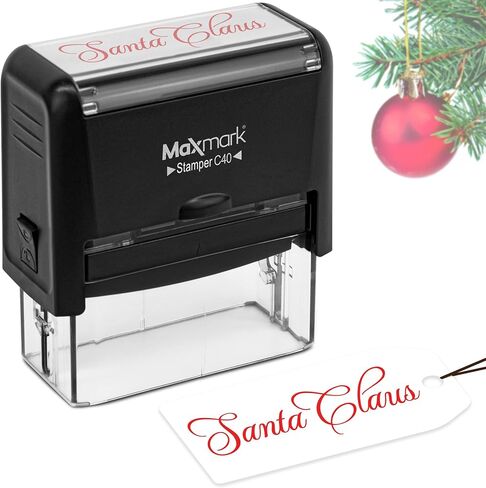 Santa Claus - Self Inking Holiday Stamp - Perfect for Gifts, Envelopes, Party Decorations and More - Large Size - Red Color in Saudi Arabia