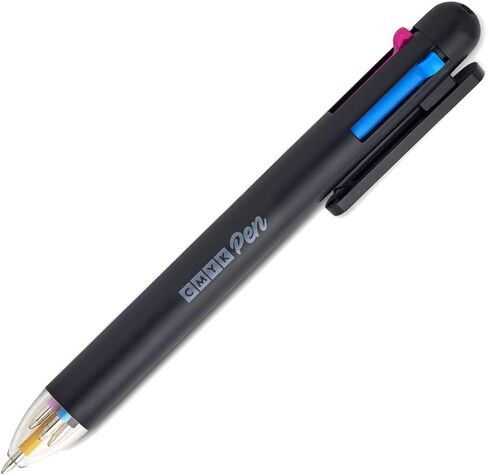 Suck UK CMYK Pen - Pens Multicolour - 4 in 1 Pen - Coloured Biro Pens - Ballpoint Pen - Stationery Supplies - Desk Accessories - Retractable - Teacher Supplies - Fidgets - Mixing Guide Included in Saudi Arabia