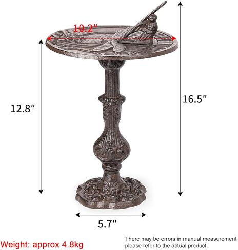 Sungmor الزهر الزهر اليعسوب الشمسية، 10.4 بوصة ضياء خمر اليعسوب وديكور اللوتس، الانتهاء من البني خمر، ساعة ديكور في الهواء الطلق، حلية حديقة قائمة بذاتها in Saudi Arabia