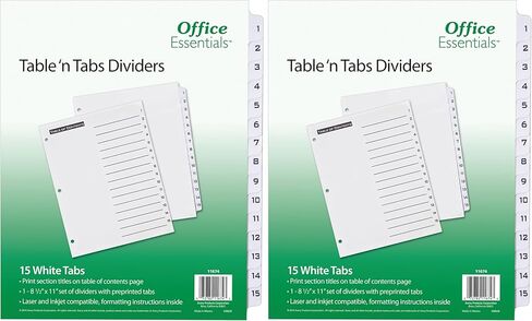 Office Essentials 11674 Table 'n Tabs Dividers, 15-Tab, Letter in Saudi Arabia
