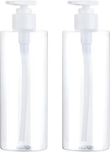 موزع زجاجات مضخة بلاستيكية، حاويات فارغة شفافة قابلة لإعادة الملء خالية من مادة BPA، عبوتان موزع زجاجات مضخة يدوية محمولة لبلسم الشامبو والغسول in Kuwait
