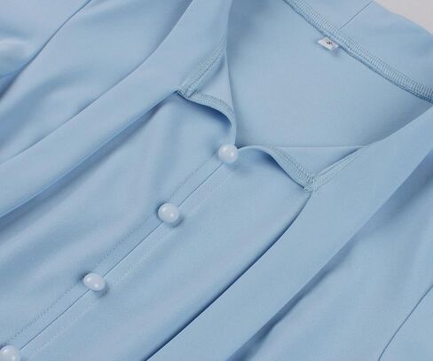 Wellwits Women's Flare Sleeves Bow Tie Neck Vintage Work Cocktail Dress in Saudi Arabia