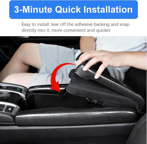 Car Interior Center Armrest Box Cover Console Box Storage Box Trim Covers Auto Accessories for Honda 10th Gen Civic 2016 2017 2018 2019 2020 2021 (Carbon Fiber) in Kuwait