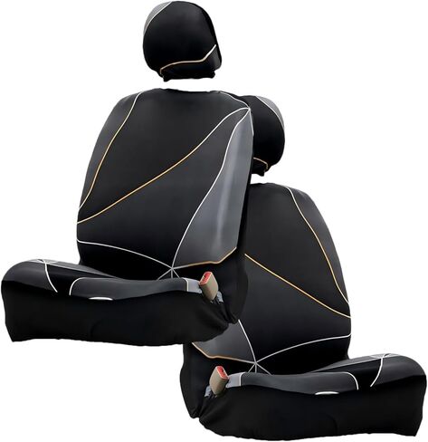 Car Seat Covers Front Seats Only, Car Seat Protector with Separate Headrest Cover Full Cover Universal Fit Most Car,Auto Trucks Van SUV,2 Packs (Printing-A) in Kuwait