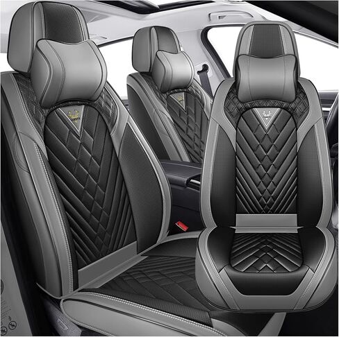 Car Seat Covers for Honda HR-V 2016-2025, Waterproof Nappa Leather Car Seat Protector, Comfortable and Anti-Slip Car Seat Cover&Accessories(5 Seats/Black White) in Saudi Arabia