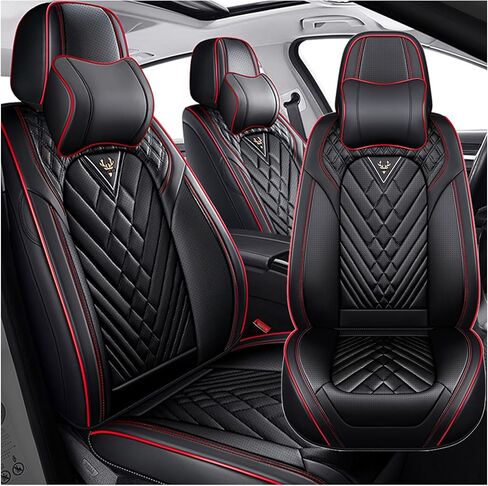 Car Seat Covers for Honda HR-V 2016-2025, Waterproof Nappa Leather Car Seat Protector, Comfortable and Anti-Slip Car Seat Cover&Accessories(5 Seats/Black White) in Saudi Arabia