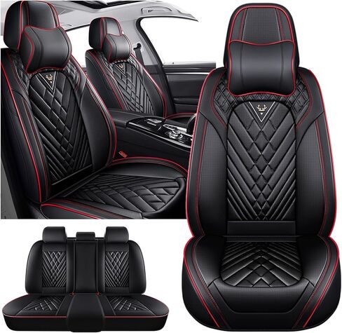 Car Seat Covers for Honda HR-V 2016-2025, Waterproof Nappa Leather Car Seat Protector, Comfortable and Anti-Slip Car Seat Cover&Accessories(5 Seats/Black White) in Saudi Arabia