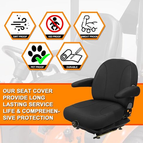Seat Cover Compatible with Kubota Z700, Z781i and Kioti ZXC SE Series, Heavy Duty Knitted Fabric in Kuwait
