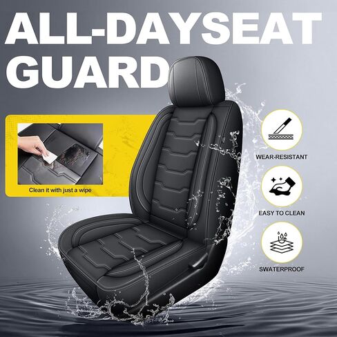 Trucks Seat Covers Fit for Toyota Tacoma 2024 2025 2026 Leather Car Seat Covers for Pick-up Double Cab SR,SR5,TRD Sport,TRD Off-Road,Fully Covered Car Seat Protector (Black,5 Full Set) in Saudi Arabia