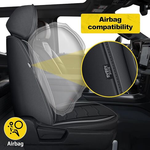 Trucks Seat Covers Fit for Toyota Tacoma 2024 2025 2026 Leather Car Seat Covers for Pick-up Double Cab SR,SR5,TRD Sport,TRD Off-Road,Fully Covered Car Seat Protector (Black,5 Full Set) in Saudi Arabia