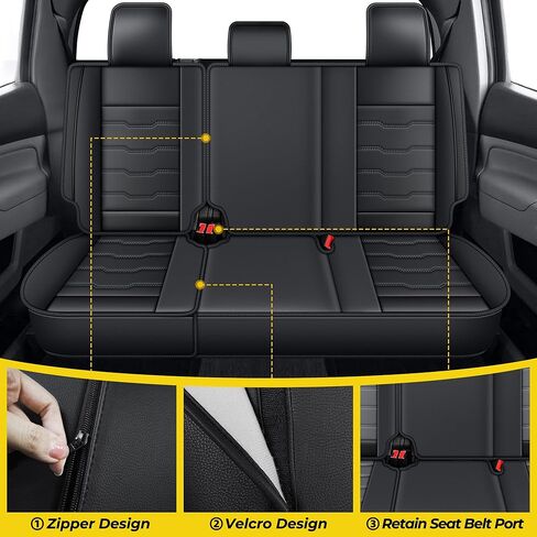 Trucks Seat Covers Fit for Toyota Tacoma 2024 2025 2026 Leather Car Seat Covers for Pick-up Double Cab SR,SR5,TRD Sport,TRD Off-Road,Fully Covered Car Seat Protector (Black,5 Full Set) in Saudi Arabia