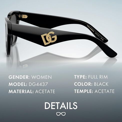 DOLCE & GABBANA DG4437 Butterfly Shape DG Crossed Logo Sunglasses with Luxury Eyewear Kit in Kuwait