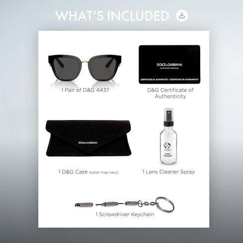 DOLCE & GABBANA DG4437 Butterfly Shape DG Crossed Logo Sunglasses with Luxury Eyewear Kit in Kuwait