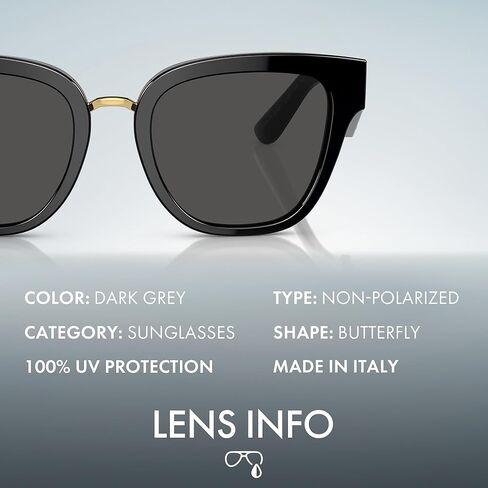 DOLCE & GABBANA DG4437 Butterfly Shape DG Crossed Logo Sunglasses with Luxury Eyewear Kit in Kuwait