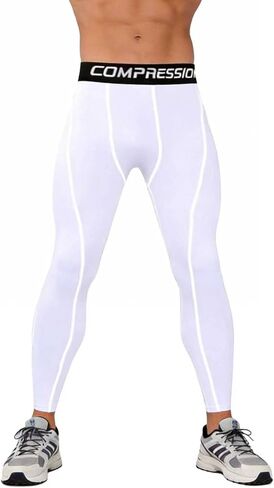 Men's Workout Leggings Compression Tights - Quick Dry Activewear Base Layer Pants for Running, Weightlifting, Gym Training in Saudi Arabia