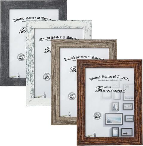 5 x 7 Inch Picture Frames Set of 4, Shatter-Resistant Plexiglas with Distresses Woodgrain Frame,Wall and Table Display Photo Frame to Home Decor in Saudi Arabia