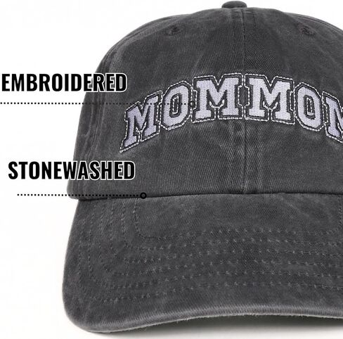InnoBeta Mommom Gifts Cap for Grandma, Funny Adjustable Embroidered Hat Gifts for Birthday, Christmas, Grey in Saudi Arabia