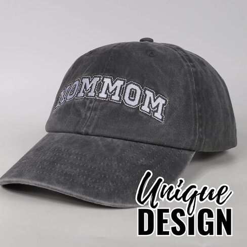 InnoBeta Mommom Gifts Cap for Grandma, Funny Adjustable Embroidered Hat Gifts for Birthday, Christmas, Grey in Saudi Arabia
