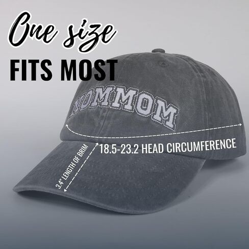 InnoBeta Mommom Gifts Cap for Grandma, Funny Adjustable Embroidered Hat Gifts for Birthday, Christmas, Grey in Saudi Arabia