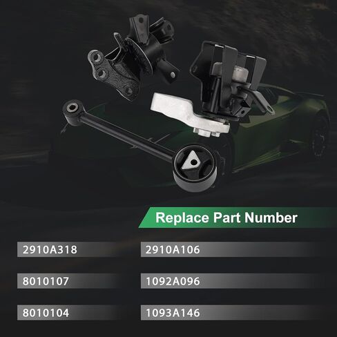 3 قطع حامل محرك المحرك ومجموعة حامل ناقل الحركة المتوافقة مع Mitsubishi Mirage 2014-2022 & Mirage G4 2017-2022 1.2L استبدال 2910A106 1092A096 1093A146 2910A318 8010107 8010104 in Kuwait