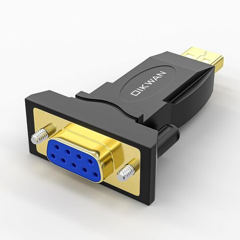 USB to RS232 Adapter with FTDI Chipset, USB to RS232 Male DB9 Serial Converter for Cashier Register, Modem, Scanner, Industriual Machinery, CNC, Black in Kuwait