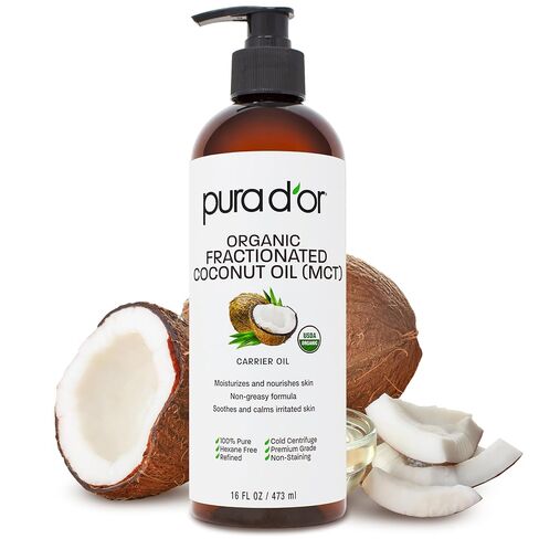 PURA D'OR Organic Sweet Almond Oil (16oz) USDA Certified 100% Pure & Natural Carrier Oil - Hexane Free - Skin & Face - Facial Polish, Full Body, Massages, DIY Base (Packaging may vary) in Kuwait
