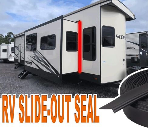 سدادة منزلق RV مقاس 1-1/2 بوصة × 9/16 بوصة × 25 بوصة من المطاط الأسود، سدادة ممسحة منزلق بديلة لتجريد الطقس R854056. (مشبك) in Kuwait