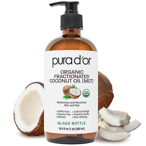 PURA D'OR Organic Sweet Almond Oil (16oz) USDA Certified 100% Pure & Natural Carrier Oil - Hexane Free - Skin & Face - Facial Polish, Full Body, Massages, DIY Base (Packaging may vary) in Kuwait