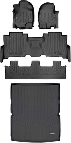 MAXLINER Floor Mats and Cargo Liner Behind 2nd Row Set Black Compatible with 2018-2022 Expedition Max/Navigator L with 2nd Row Bucket Seats in Saudi Arabia