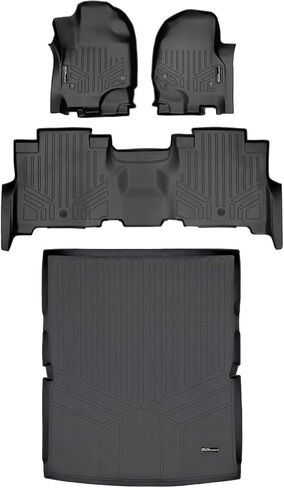 MAXLINER Floor Mats and Cargo Liner Behind 2nd Row Set Black Compatible with 2018-2022 Expedition Max/Navigator L with 2nd Row Bucket Seats in Saudi Arabia