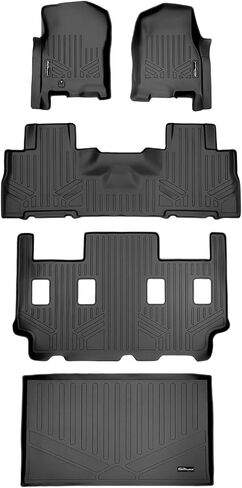 MAXLINER Floor Mats and Cargo Liner Behind 2nd Row Set Black Compatible with 2018-2022 Expedition Max/Navigator L with 2nd Row Bucket Seats in Saudi Arabia