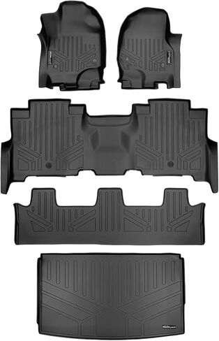 MAXLINER Floor Mats and Cargo Liner Behind 2nd Row Set Black Compatible with 2018-2022 Expedition Max/Navigator L with 2nd Row Bucket Seats in Saudi Arabia