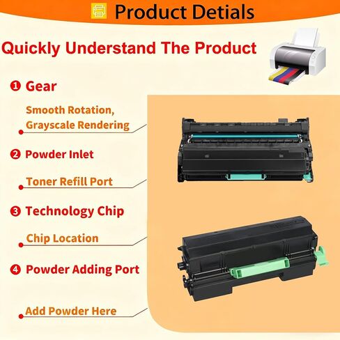 MP401 841886 Toner Cartridge Compatible Replacement for Ricoh MP401 MP402 MP401SPF MP402SPF SP4520DN Printers, High Yield 10,400 Pages 2Packs in Saudi Arabia