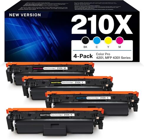 مجموعة خراطيش حبر 210X مكونة من 4 قطع بديلة متوافقة لإصدار HP 210X 210A عالي الإنتاجية يعمل مع طابعة HP Color Pro MFP 4301 4201 Series 4201dw 4201dn MFP 4301fdw 4301dw 4301fdn in Saudi Arabia