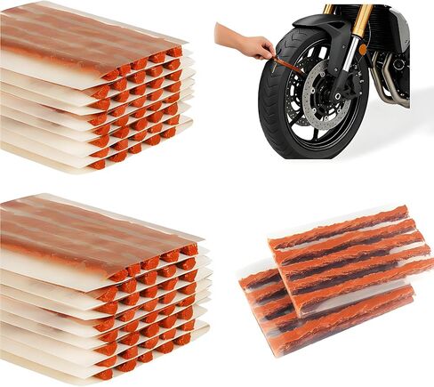 90 قطعة من خيوط إصلاح الإطارات مقاس 4 بوصات، سدادات إصلاح الإطارات لأدوات السيارات باللون البني، سدادات الإطارات شريط إغلاق الإطارات عالي التحمل لإطارات السيارات بدون أنبوب، الدراجة، ATV in Kuwait