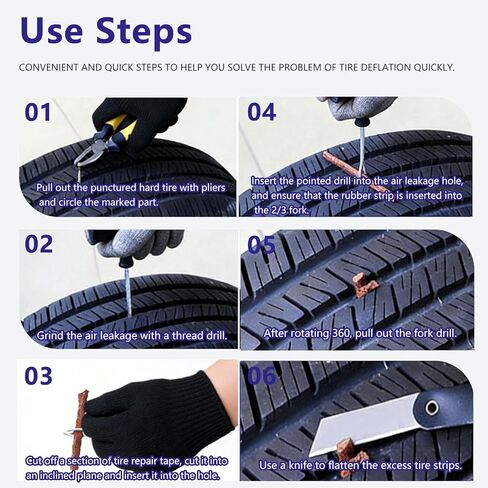 90 قطعة من خيوط إصلاح الإطارات مقاس 4 بوصات، سدادات إصلاح الإطارات لأدوات السيارات باللون البني، سدادات الإطارات شريط إغلاق الإطارات عالي التحمل لإطارات السيارات بدون أنبوب، الدراجة، ATV in Kuwait